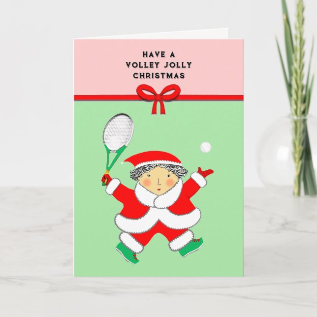 Tarjeta Festiva Navidades de tenis saludan (Anverso)