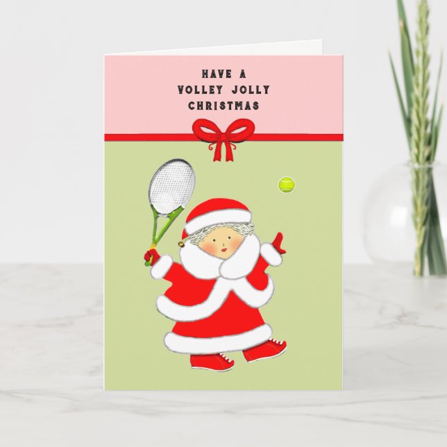 Tarjeta Festiva Navidades de tenis saludan (Anverso)