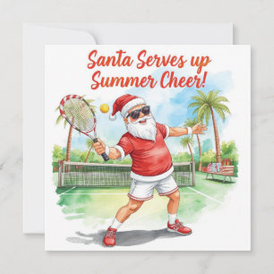Tarjeta Festiva Navidades de Tenis Santa Claus