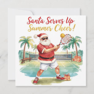 Tarjeta Festiva Navidades de Tenis Santa Claus