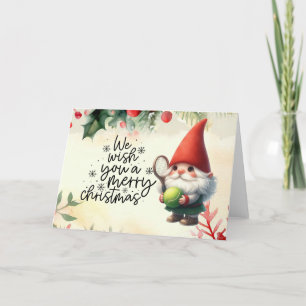 Tarjeta Festiva Navidades de tenis temática para jugador