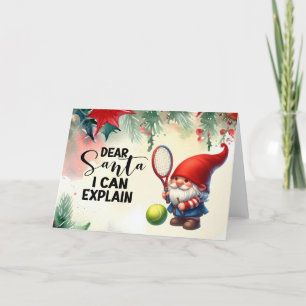Tarjeta Festiva Navidades de tenis temática para jugador