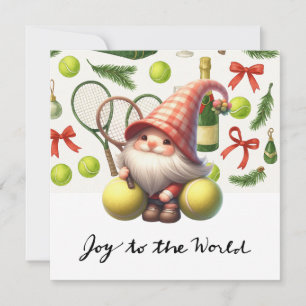 Tarjeta Festiva Navidades de tenis temáticos con raqueta y pelota