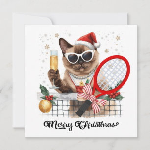 Tarjeta Festiva Navidades de tenis temáticos para los amantes del