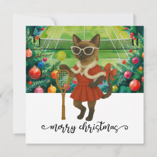 Tarjeta Festiva Navidades de tenis temáticos para los amantes del