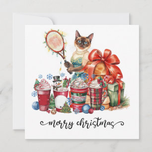 Tarjeta Festiva Navidades de tenis temáticos para los amantes del
