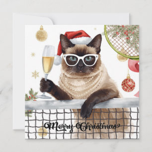 Tarjeta Festiva Navidades de tenis temáticos para los amantes del