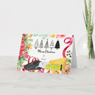 Tarjeta Festiva Navidades de tenis toalla de bolso de tenis