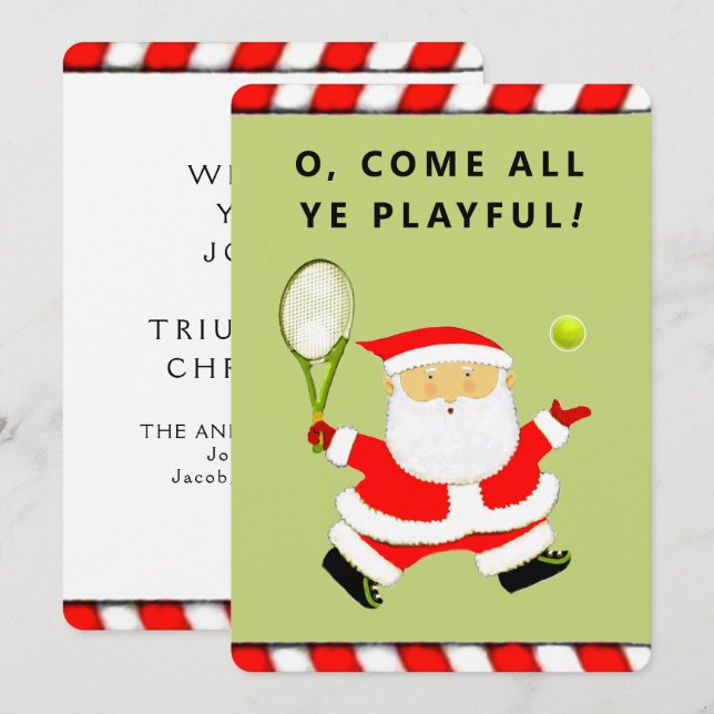 Tarjeta Festiva Navidades de tenis únicos (Anverso / Reverso)
