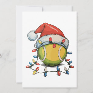Tarjeta Festiva Navidades de tenis Xmas alumbran deportes Santa Ha