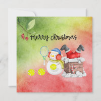 Navidades de tenis y de snowman acuarela