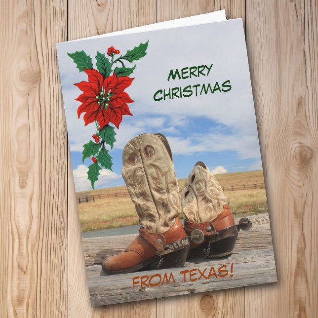 Tarjeta Festiva Navidades De Texas Western Boot (Subido por el creador)