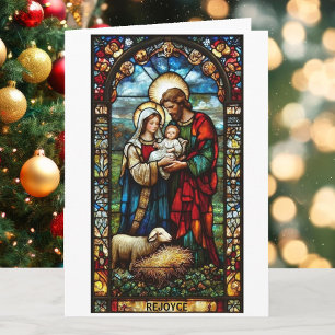 Tarjeta Festiva Navidades de texto de Personalizado de vidrio temp