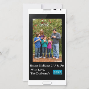 Tarjeta Festiva Navidades de texto divertidos verticales