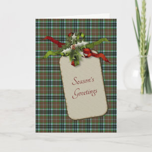 Tarjeta Festiva Navidades de Thompson Hunting Ancient Tartán