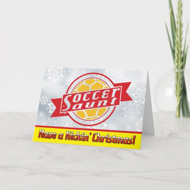 Tarjeta Festiva Navidades de tías de fútbol (Anverso)