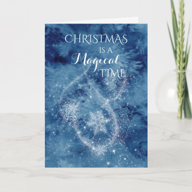 Tarjeta Festiva Navidades de tiempo mágico (Anverso)