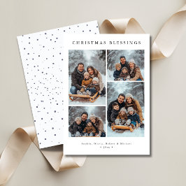 Tarjeta Festiva Navidades de tipografía de nieve bendicen foto