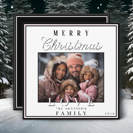 Tarjeta Festiva Navidades de tipografía moderna en blanco y negro