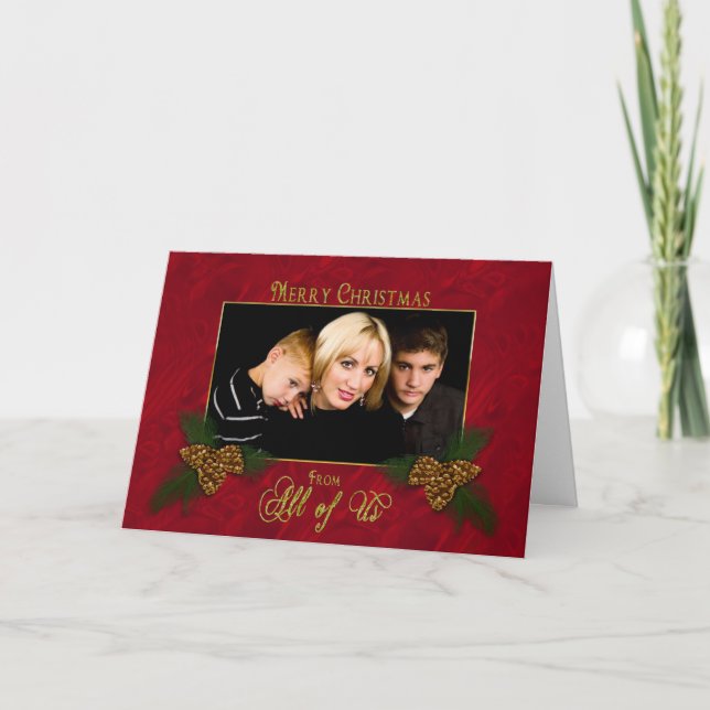 Tarjeta Festiva Navidades de todos nosotros - Insertar foto - Rojo (Anverso)