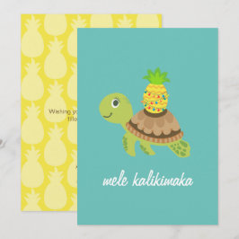 Tarjeta Festiva Navidades de tortugas marinas