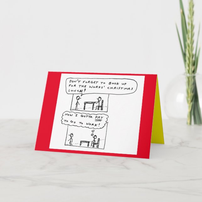 Tarjeta Festiva Navidades de trabajo divertidos Fiesta Personaliza (Anverso)