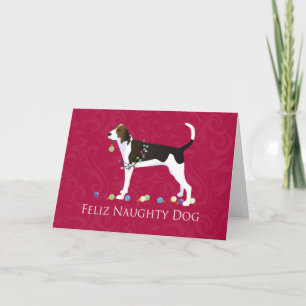 Tarjeta Festiva Navidades de Treeing Walker Coonhound