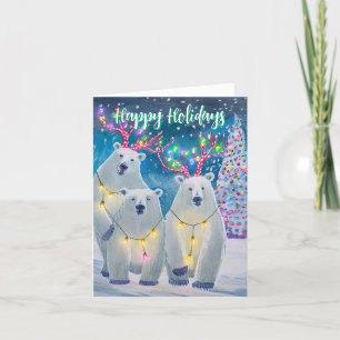Tarjeta Festiva Navidades de tres osos