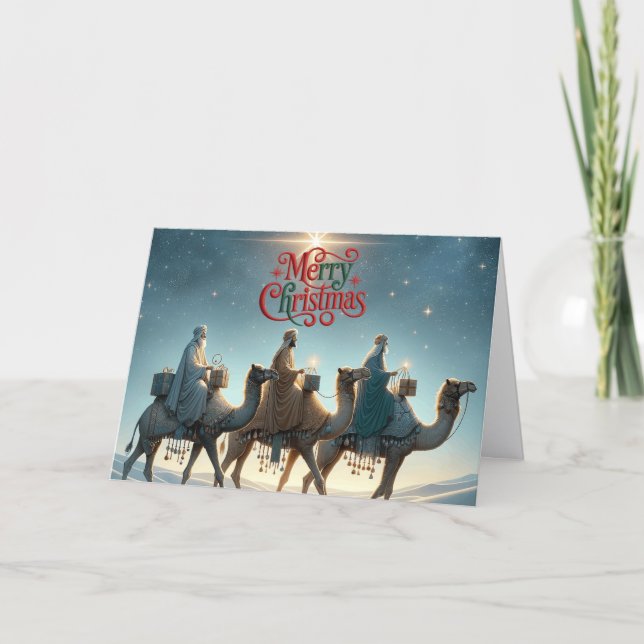Tarjeta Festiva Navidades de tres sabios (Anverso)