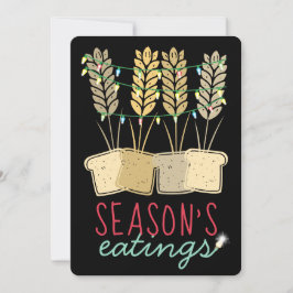 Tarjeta Festiva Navidades de trigo enciende el pan de vacaciones