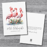 Tarjeta Festiva Navidades de Tropical Mele Kalikimaka<br><div class="desc">Celebre las vacaciones con un poco de surf y arena con esta estampa festiva que incluye tres flamencos rosas con sombreros de Santa y acentos adornados en la base. Desee a sus seres queridos una feliz temporada de vacaciones al estilo de la playa. Ya sea que vivas en una playa...</div>