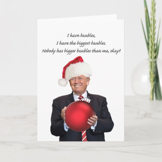 Tarjeta Festiva Navidades de Trump: Las mayores burbujas (Anverso)