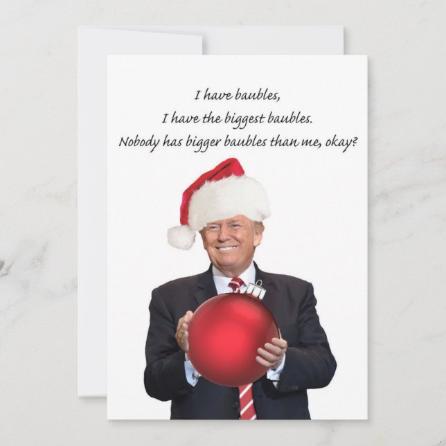 Tarjeta Festiva Navidades de Trump: Las mayores burbujas (Anverso)