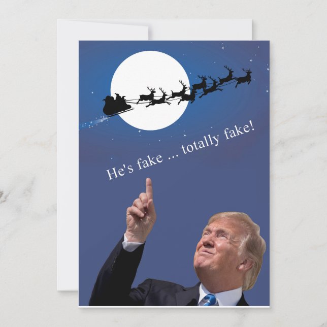 Tarjeta Festiva Navidades de Trump: Santa es falsa (Anverso)
