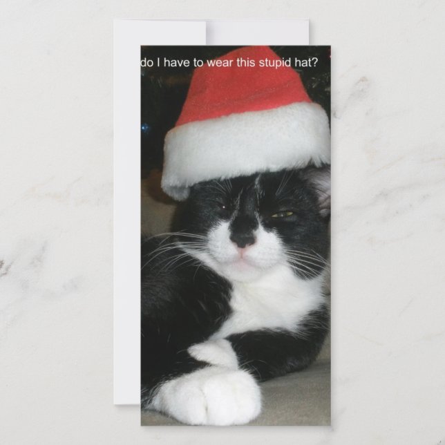 Tarjeta Festiva Navidades de Tuxedo (Anverso)