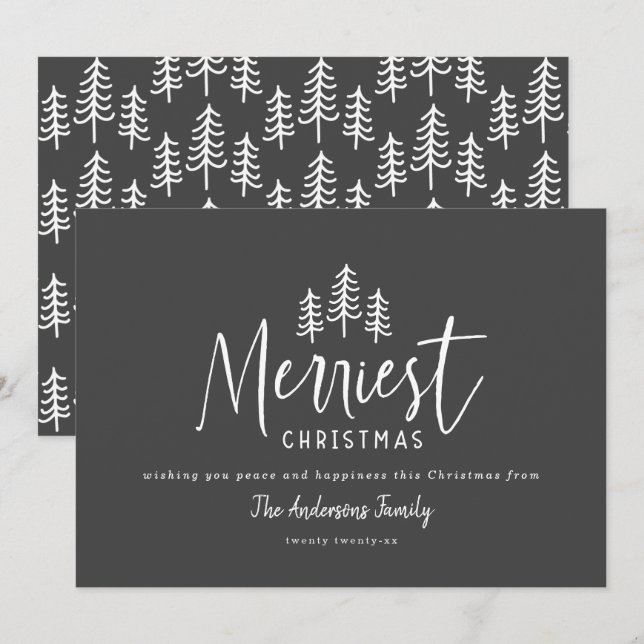 Tarjeta Festiva Navidades de una casa de campo moderna de estilo r (Anverso / Reverso)