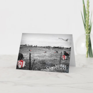 Tarjeta Festiva Navidades de una vaca