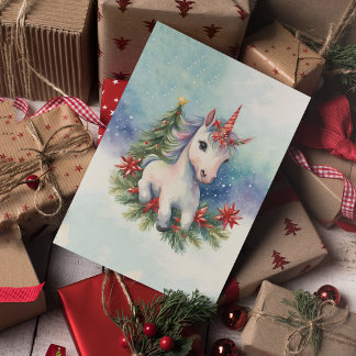 Tarjeta Festiva Navidades de Unicornio