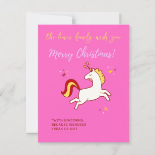 Tarjeta Festiva navidades de unicornio divertidos