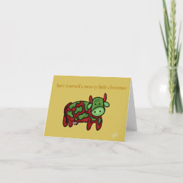 Tarjeta Festiva Navidades de vaca personalizado