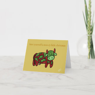 Tarjeta Festiva Navidades de vaca personalizado