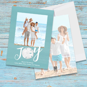 Tarjeta Festiva Navidades de vacaciones azules Photo Watercolor Be