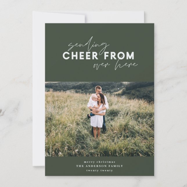 Tarjeta Festiva navidades de vacaciones de fotos a distancia de sc (Anverso)