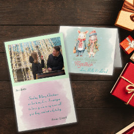 Tarjeta Festiva Navidades de vacaciones de invierno Foto de nombre