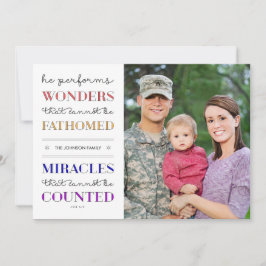 Tarjeta Festiva Navidades de vacaciones de maravillas y milagros