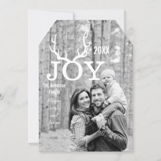 Tarjeta Festiva Navidades de vacaciones de Mint Joy Deer Antler