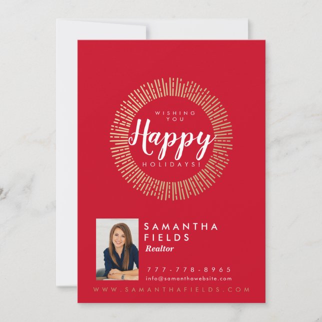 Tarjeta Festiva Navidades de vacaciones de Realtor Postcard Modern (Anverso)