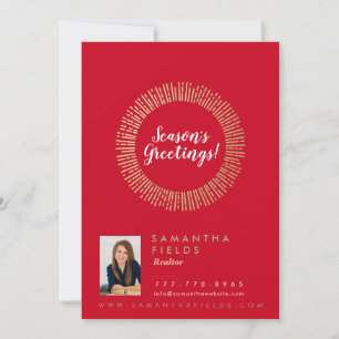 Tarjeta Festiva Navidades de vacaciones de Realtor Postcard Modern