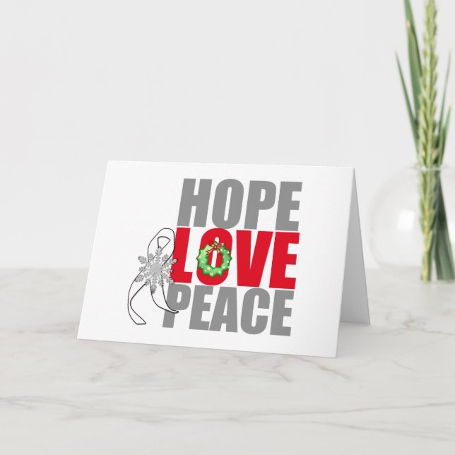 Tarjeta Festiva Navidades de vacaciones esperanza amor paz cáncer  (Anverso)