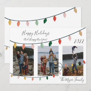 Tarjeta Festiva Navidades de vacaciones felices modernos iluminan 